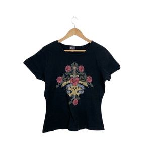 Victory Motorcycle Rose And Skull T-Shirt